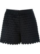 Giamba Fringed Heart Shorts, Women's, Size: 42, Black, Cotton/polyester/viscose