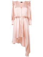 Magda Butrym Asymmetric V-neck Dress - Pink & Purple
