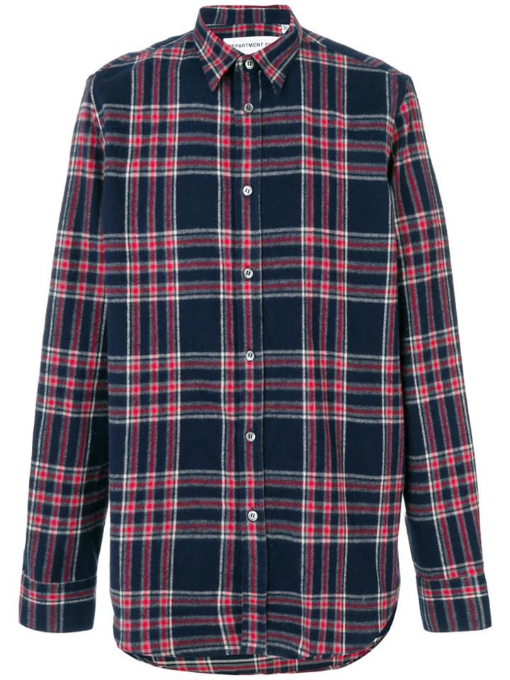 Department 5 Plaid Print Shirt - Blue