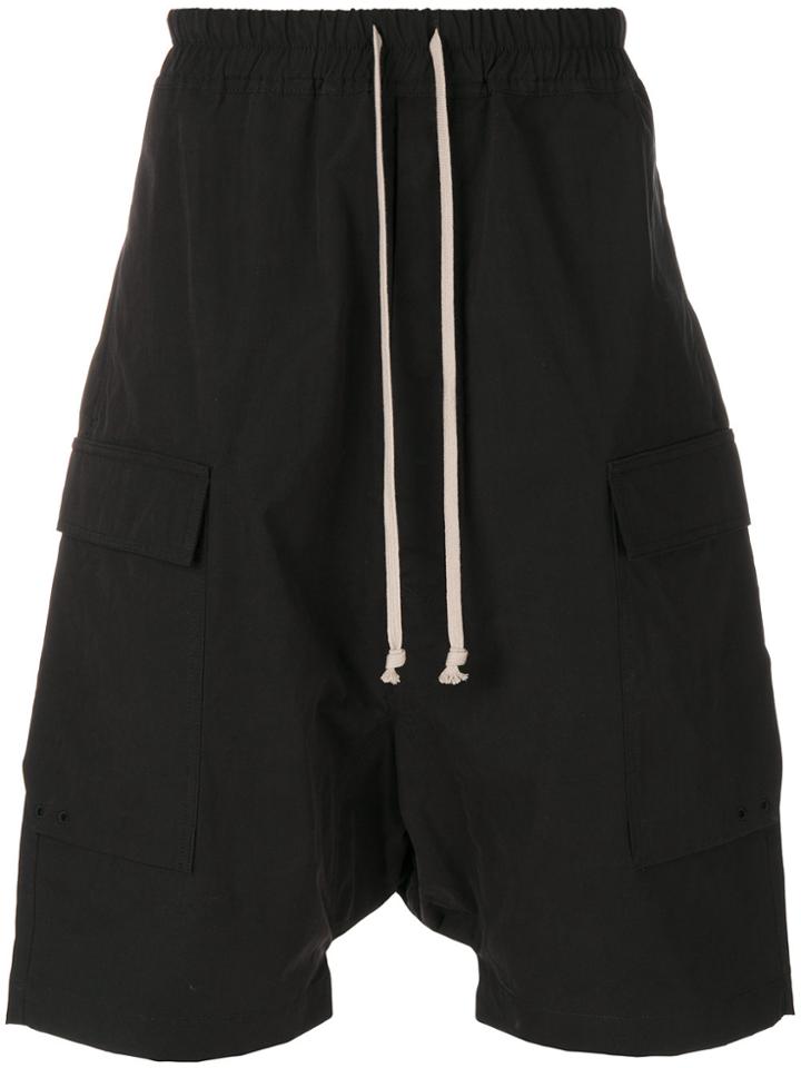 Rick Owens Drkshdw Drop Crotch Shorts - Black