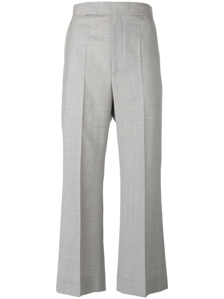 Céline Tailored Cropped Trousers, Women's, Size: 36, Grey, Wool
