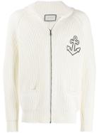 Gucci Anchor-patch Zipped Sweatshirt - White