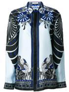 Versace Collection Printed Silk Shirt - Blue