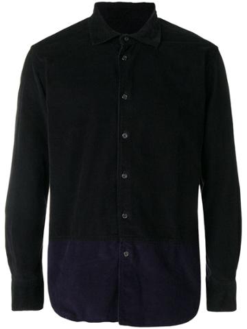 Casey Casey Colour Block Corduroy Shirt - Black
