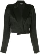 Ann Demeulemeester Fitted Cropped Blazer - Black