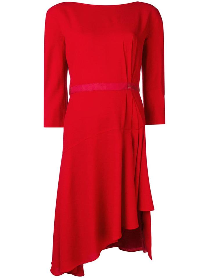Lanvin Asymmetrical Midi Dress - Red