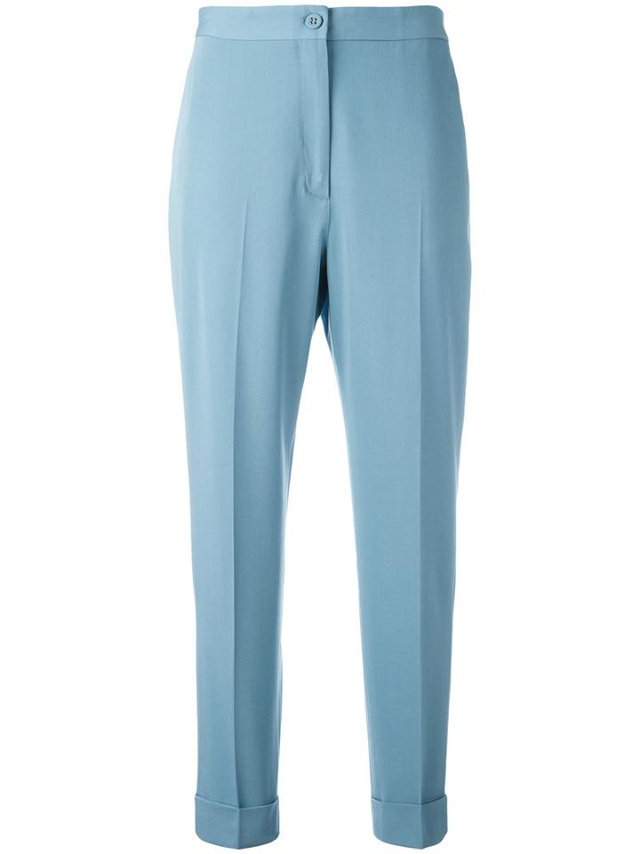 Bottega Veneta - Tailored Trousers - Women - Cupro/wool - 44, Women's, Blue, Cupro/wool