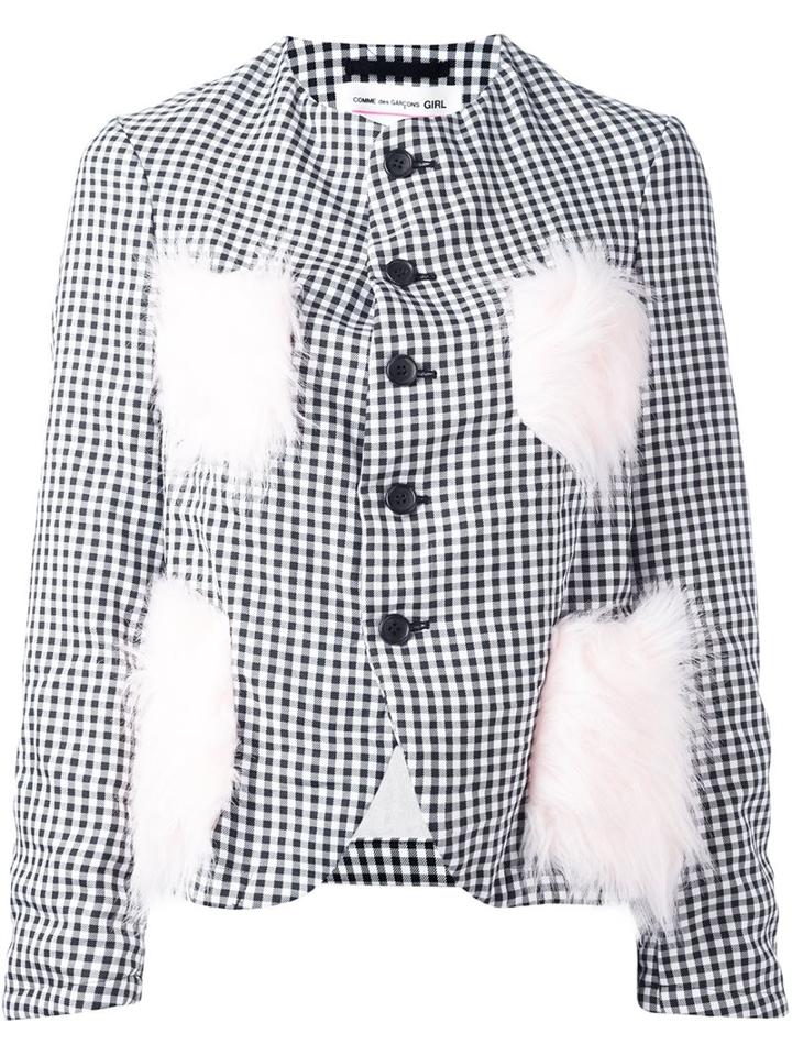 Comme Des Garçons Girl Embellished Detailing Checked Blazer