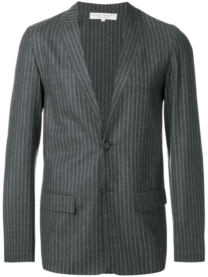 Lucio Vanotti Pinstriped Blazer - Grey