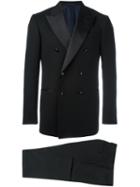Mp Massimo Piombo Double Breasted Tuxedo Suit, Men's, Size: 50, Black, Wool/cupro
