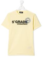Dsquared2 Kids 5th Grade Print T-shirt - Yellow