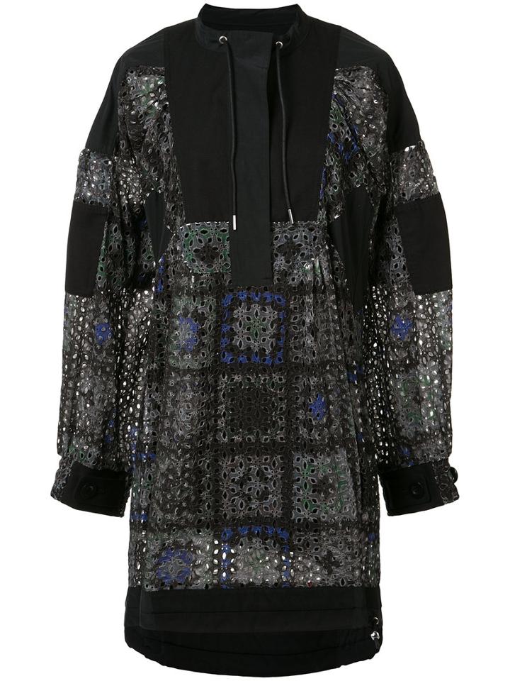 Sacai - Oversized Printed Dress - Women - Cotton/nylon/polyester - 3, Black, Cotton/nylon/polyester