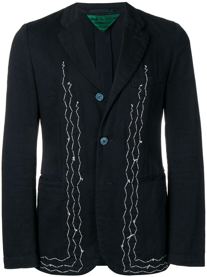 Comme Des Garçons Pre-owned 2000's Stitched Blazer - Blue