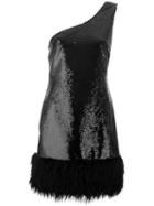 Jeremy Scott One Shoulder Dress, Women's, Size: 42, Black, Polyester/rayon/other Fibers