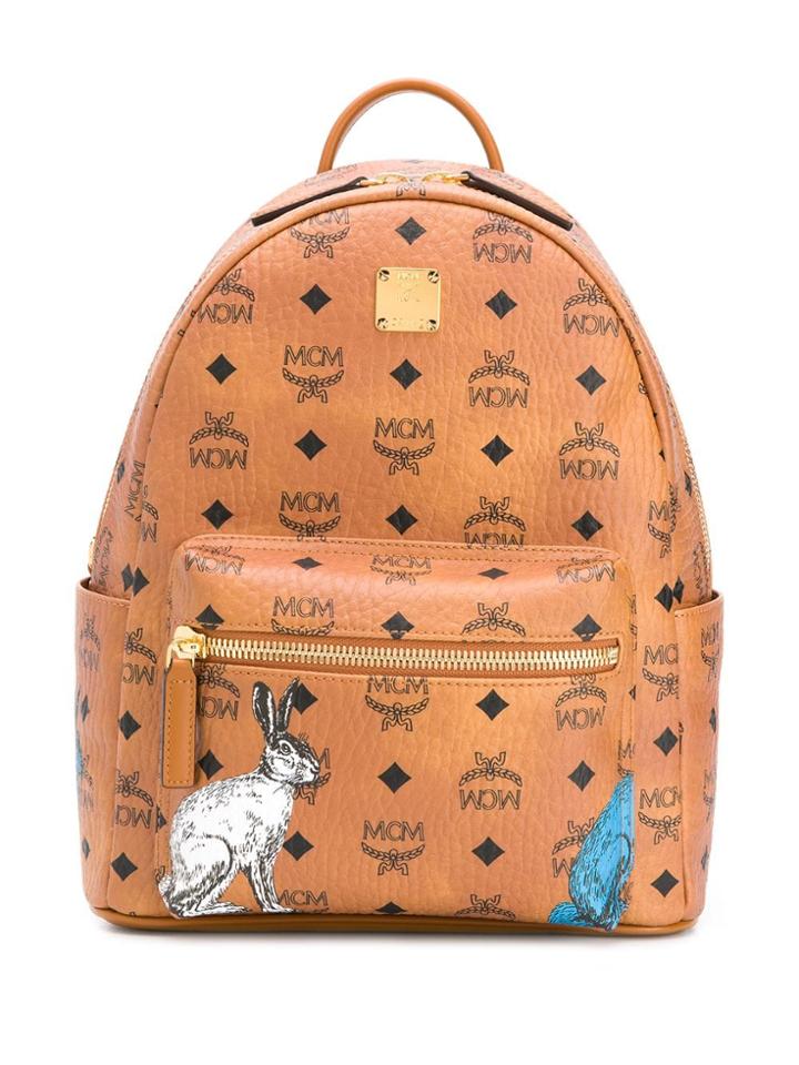 Mcm Stark Hide & Seek Rabbit Backpack - Brown