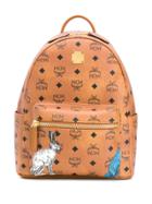 Mcm Stark Hide & Seek Rabbit Backpack - Brown