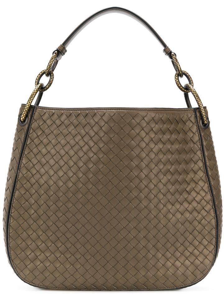 Bottega Veneta Intrecciato Woven Shoulder Bag - Metallic