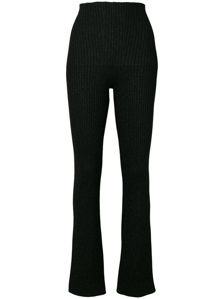 Circus Hotel Ribbed Flared Trousers - Black