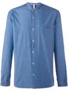 Dnl Henley Denim Shirt, Men's, Size: 43, Blue, Cotton