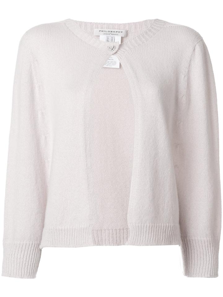 Philosophy Di Lorenzo Serafini Single Button Cardigan - Pink & Purple