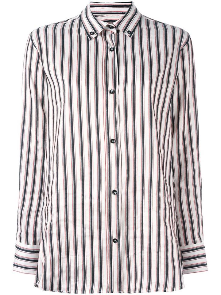 Isabel Marant 'manray' Striped Shirt, Women's, Size: 44, Black, Silk/ramie