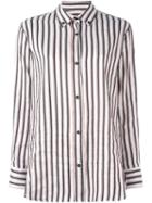 Isabel Marant 'manray' Striped Shirt, Women's, Size: 44, Black, Silk/ramie