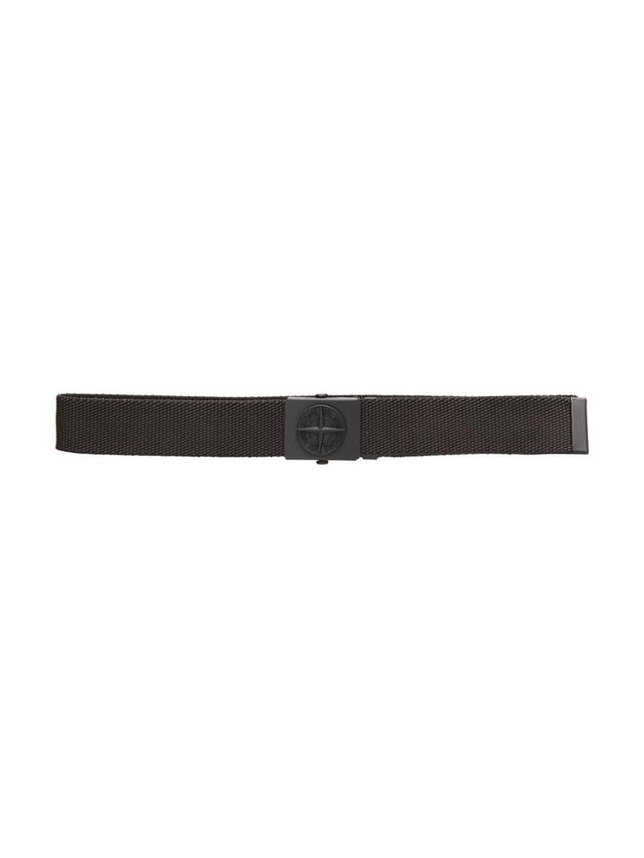 Stone Island Junior Teen Logo Buckle Belt - Black
