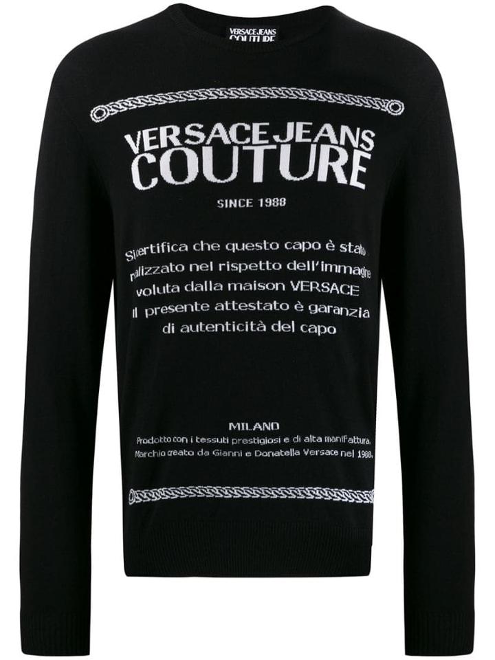 Versace Jeans Couture Logo Print Sweater - Black