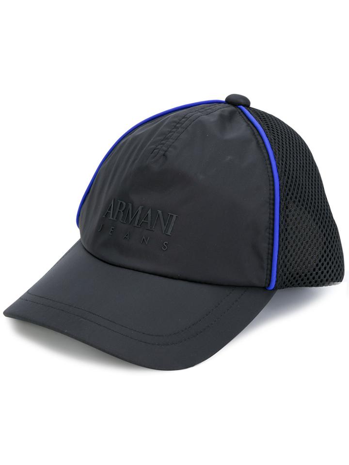 Armani Jeans Embroidered Baseball Cap - Black