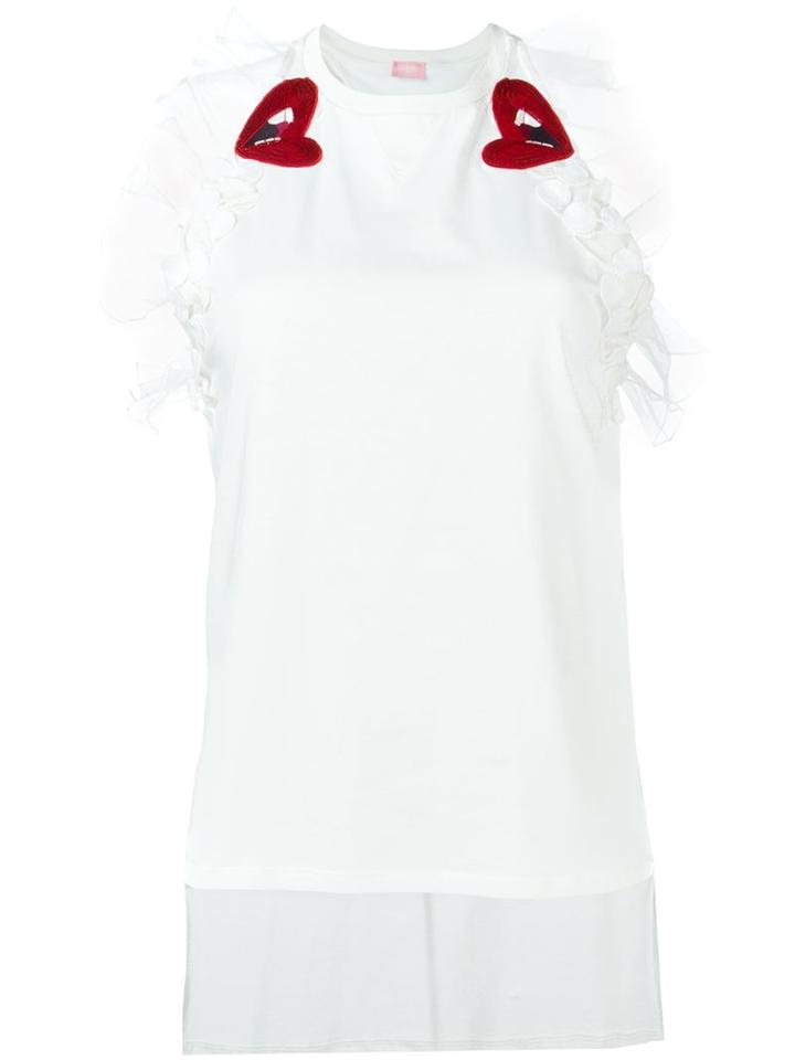 Giamba Sequin Lips Appliqué Top