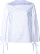 Christopher Esber 'horizontal Neck Open Slit Tie' Top, Women's, Size: 8, White, Cotton