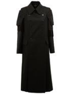 Comme Des Garçons Panelled Sleeve Coat, Women's, Size: Medium, Black, Cotton/cupro/wool