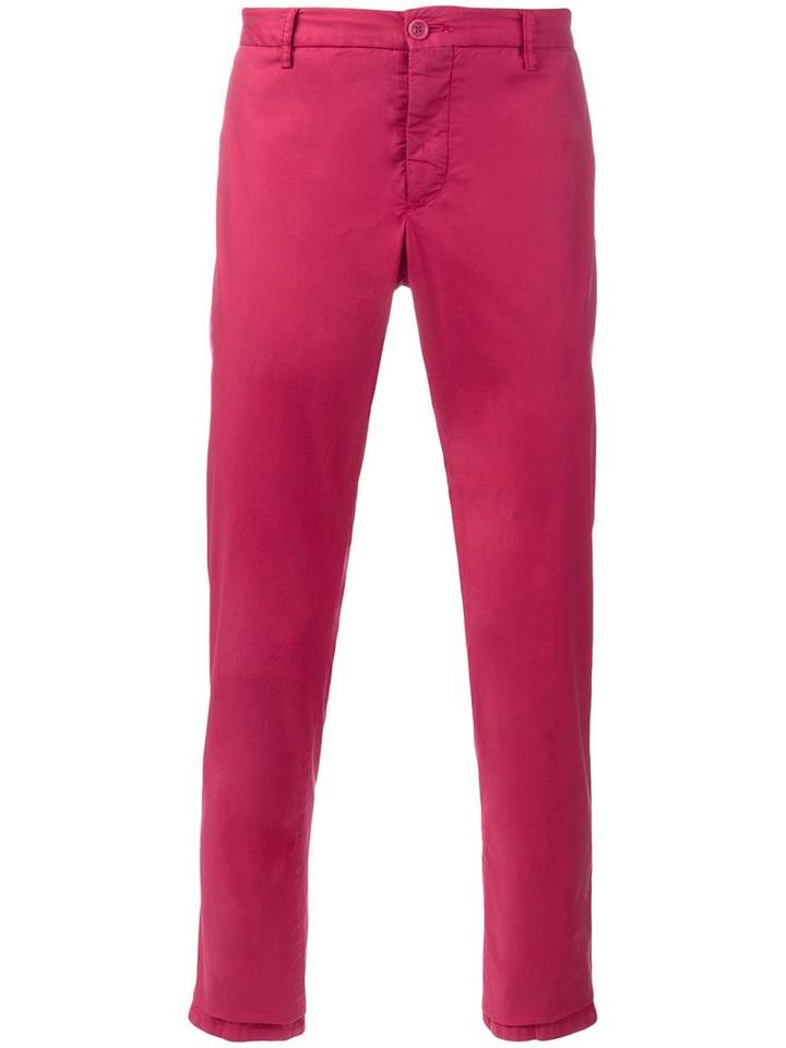 Etro Slim-fit Chinos, Men's, Size: 52, Pink/purple, Cotton/spandex/elastane
