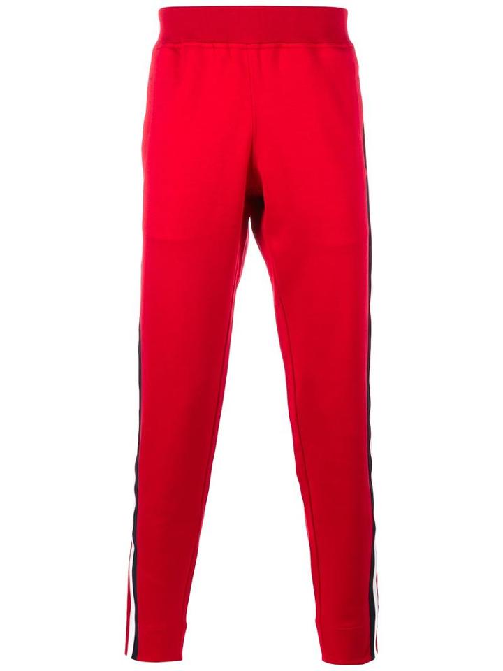 Gucci Striped Panel Track Pants, Men's, Size: Large, Red, Cotton
