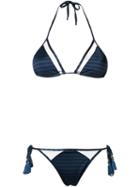 Brigitte Triangle Bikini Set, Women's, Size: Gg, Blue, Elastodiene/polyamide
