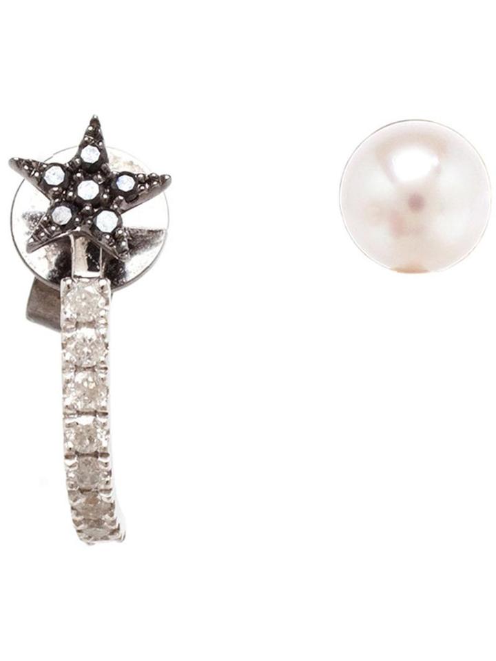 Asherali Knopfer Interchangeable Black Diamond And Pearl Earring, Women's