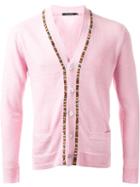 Guild Prime Beaded Fastening Button Down Cardigan, Men's, Size: 1, Pink/purple, Cotton/ramie