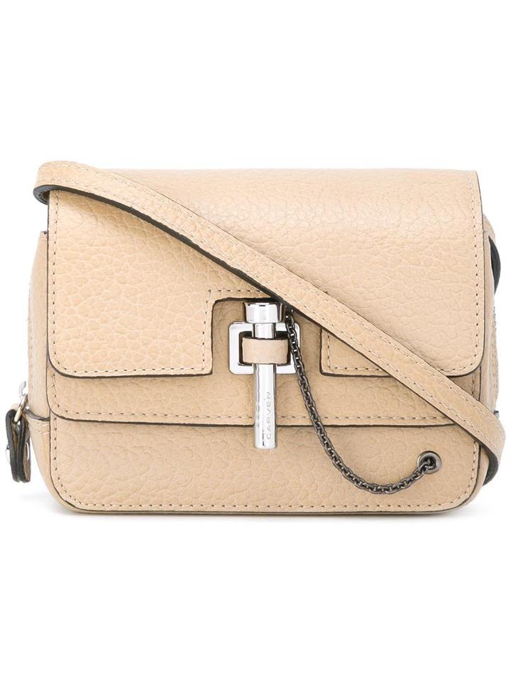 Carven Pin Clasp Crossbody Bag, Women's, Nude/neutrals, Leather