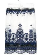 Sacai Sheer Overlay Skirt, Women's, Size: 2, White, Cotton/polyester/cupro