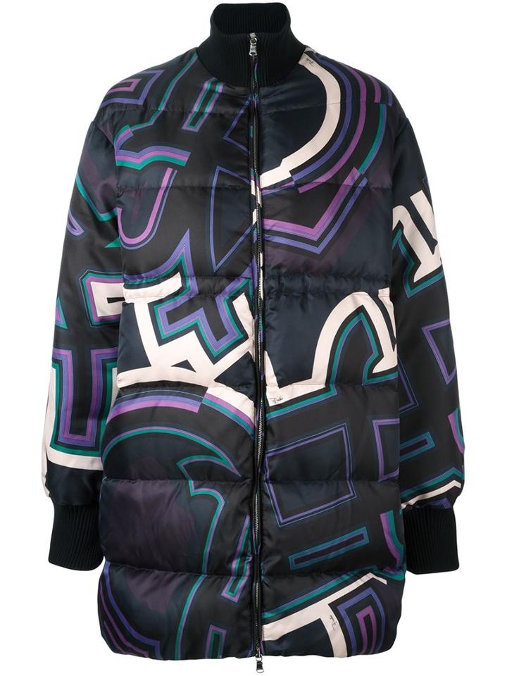 Emilio Pucci Zipped Padded Coat, Women's, Size: 44, Blue, Polyester/polyamide/feather Down