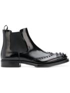 Prada Vernished Studded Boots - Black