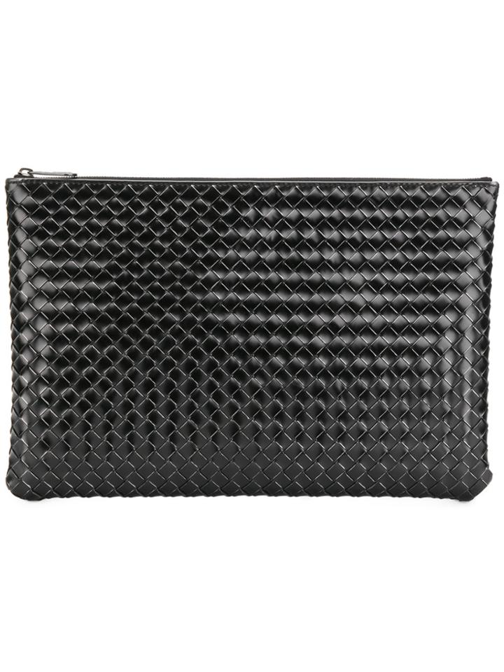 Bottega Veneta Intrecciato Woven Clutch - Black