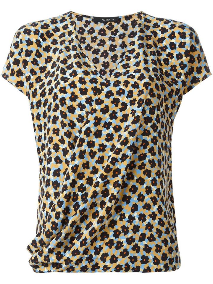 Etro V-neck Draped T-shirt