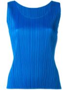 Pleats Please By Issey Miyake Pleated Tank, Women's, Size: 4, Blue, Polyester