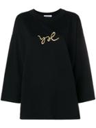 Yves Saint Laurent Vintage Logo-embroidered Sweater - Black