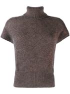 Brunello Cucinelli Knitted Roll Neck Top - Grey