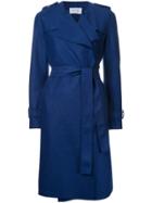 Harris Wharf London Long Trench Coat - Blue