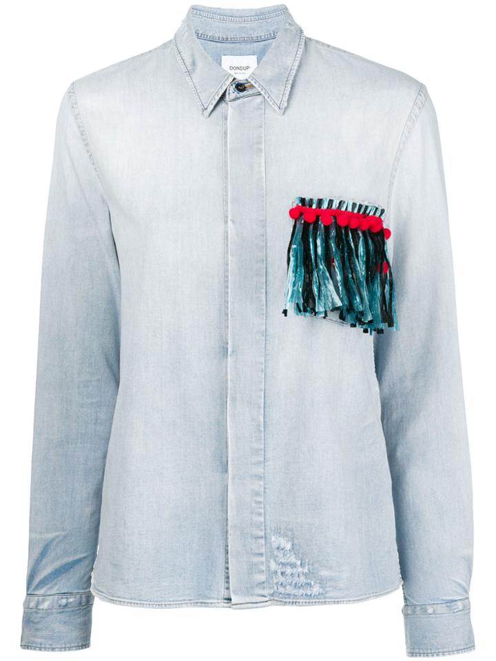 Dondup Fringed Pocket Denim Shirt - Blue
