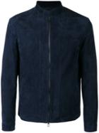 Loro Piana Zipped Suede Jacket, Men's, Size: Xxl, Blue, Lamb Skin/polyester