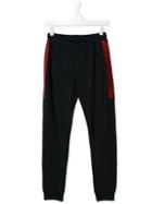 Emporio Armani Kids Contrast Panel Track Pants - Blue